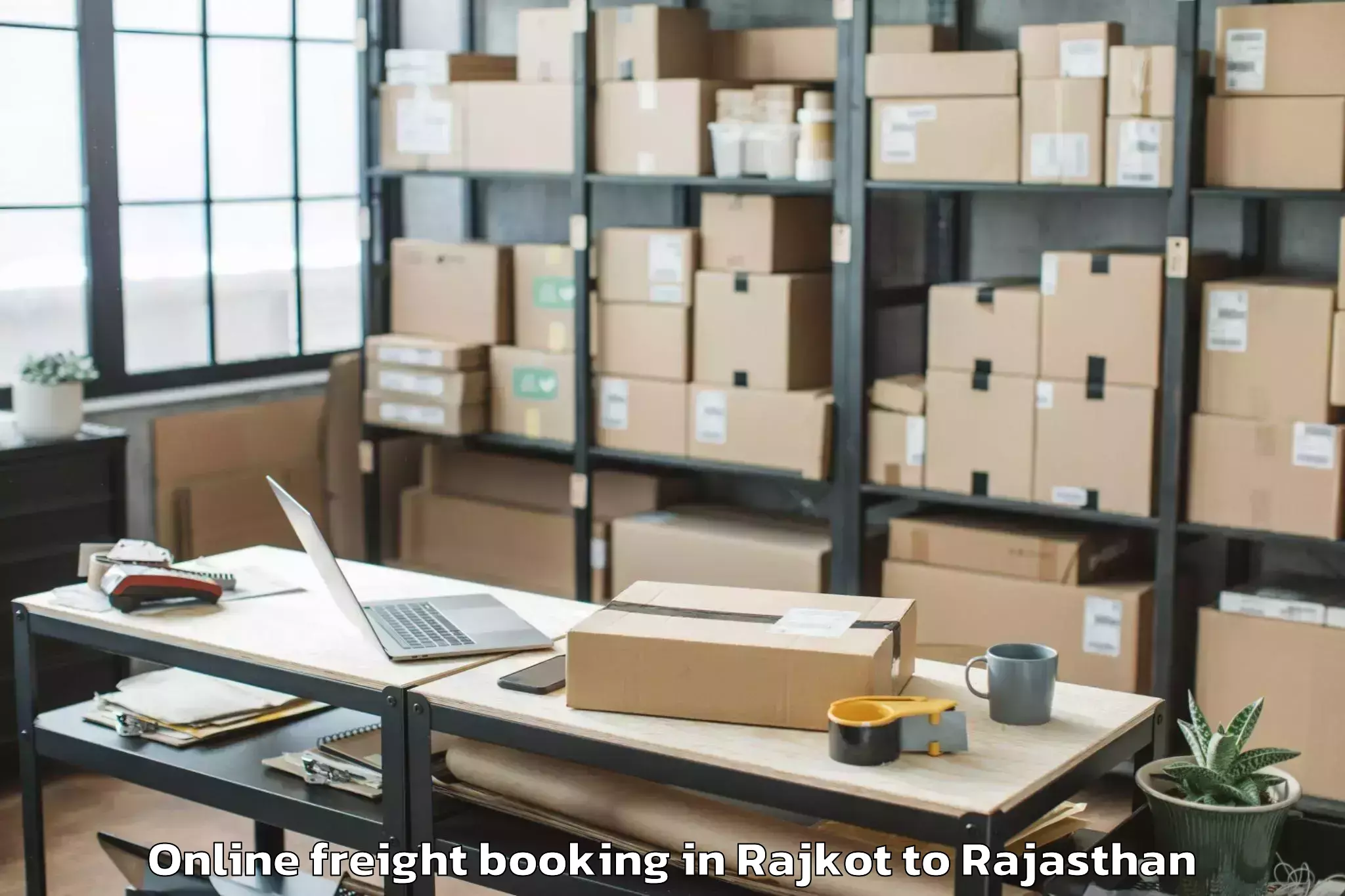 Top Rajkot to Padampur Online Freight Booking Available